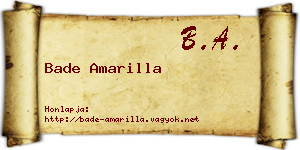 Bade Amarilla névjegykártya